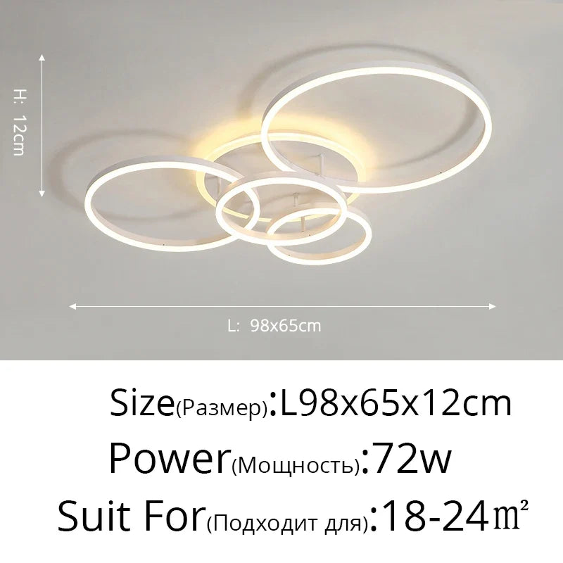 Lustre Blanc Moderne — Noir 2 ampoules 24W