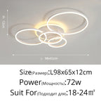 Lustre Blanc Moderne — Noir 2 ampoules 24W