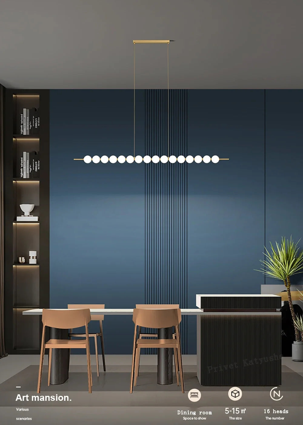 Lustre Salon Design Doré
