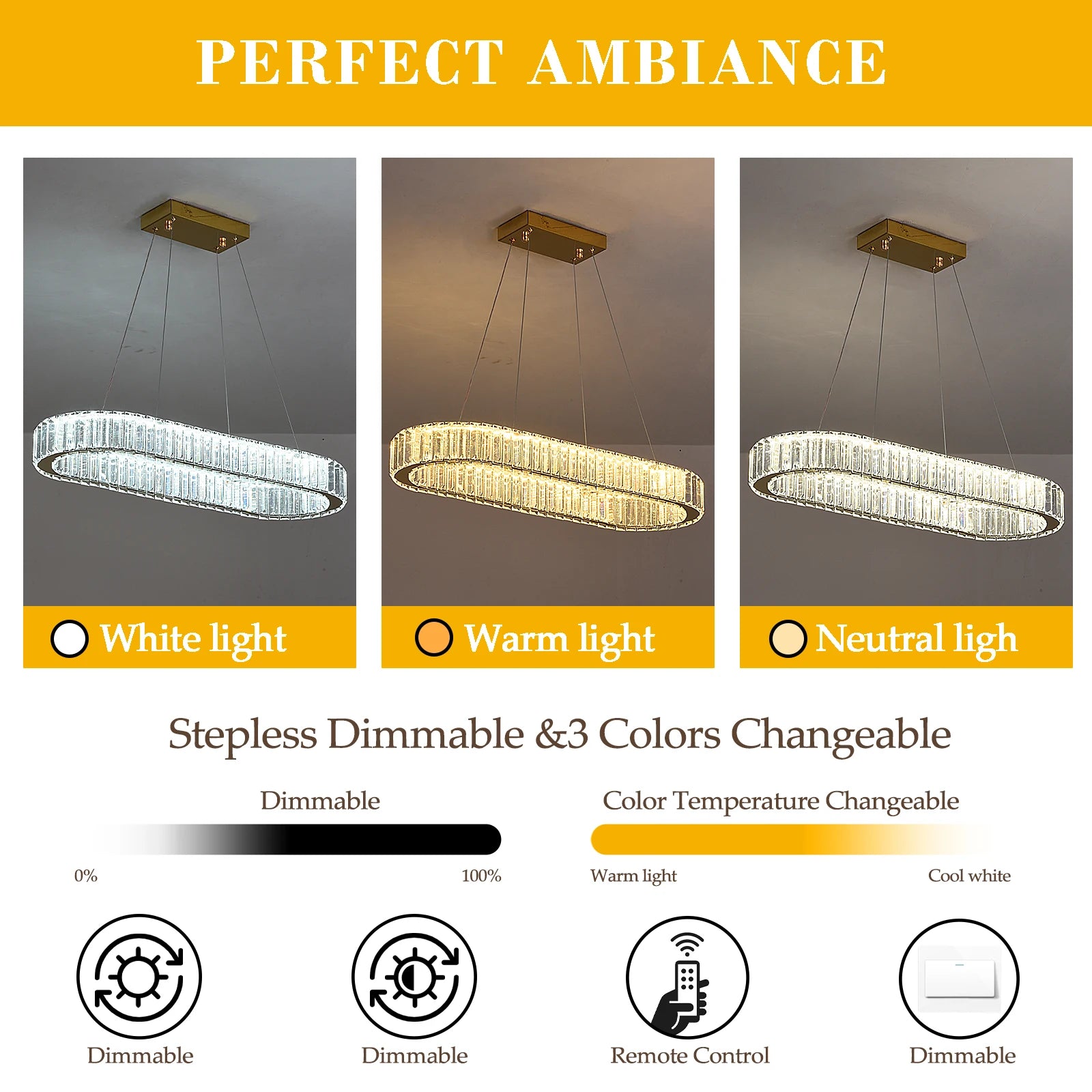 Lustre Verre — Plafonnier LED Cristal