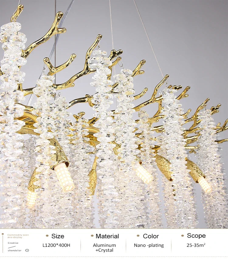 Lustre Cristal Ancien — Métal — Plafonnier Rond 150cm