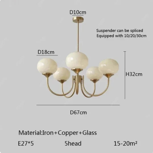 Lustre Chambre Adulte — LED — B argent 5 ampoules