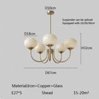 Lustre Chambre Adulte — LED — B doré 3 ampoules