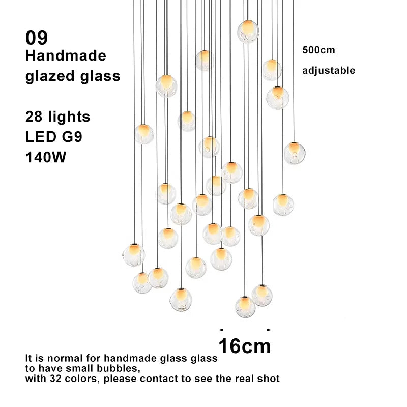Lustre Design LED — Verre — 16 ampoules Applique murale