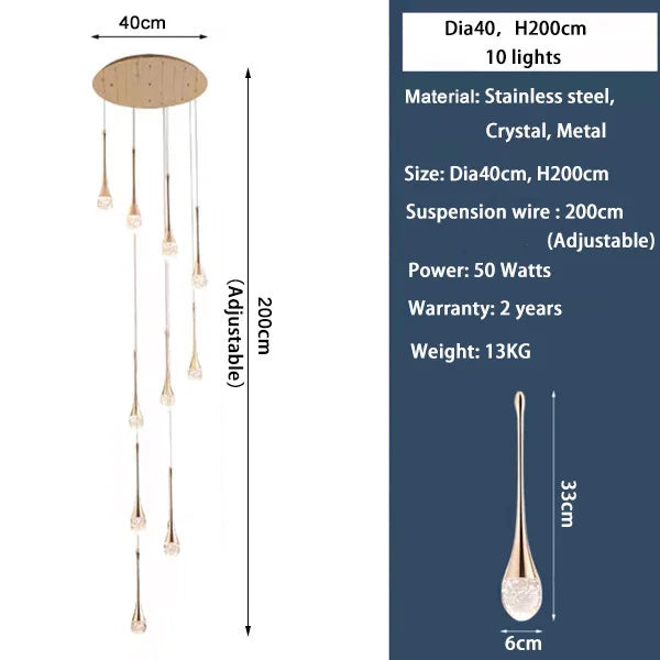 Lustre Salon Moderne — Cristal