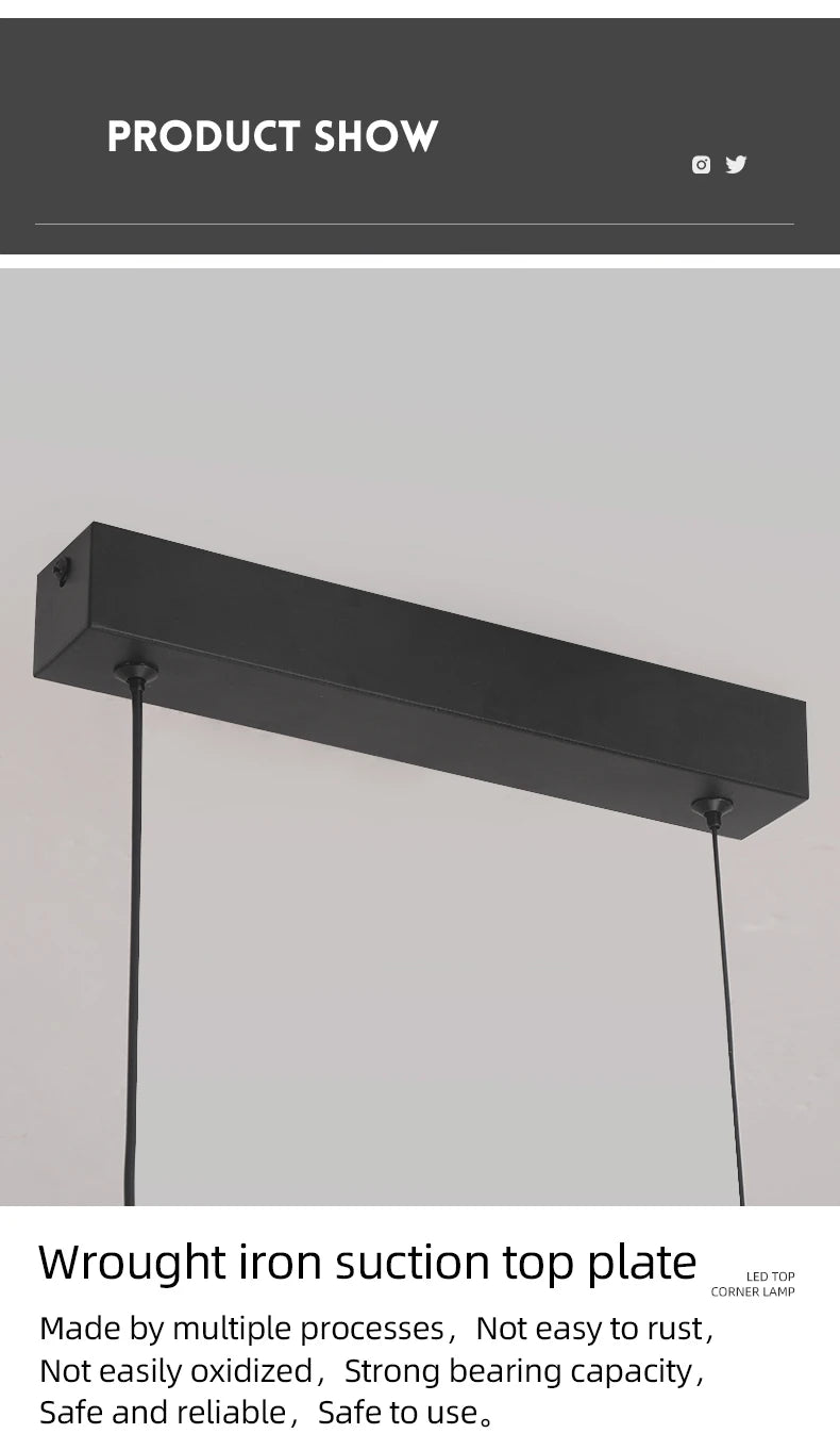 Lustre Arc LED Contemporain Dimmable — Cuisine et Restaurant — Design Épuré
