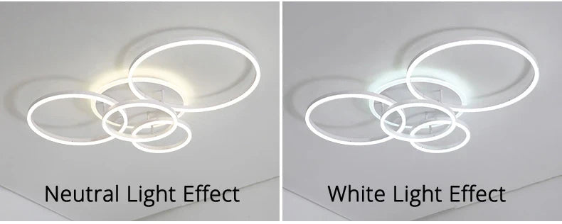 Lustre Blanc Moderne — doré 6 ampoules 108W