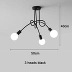 Lustre Chambre Adulte Doré — LED — Blanc 3 ampoules