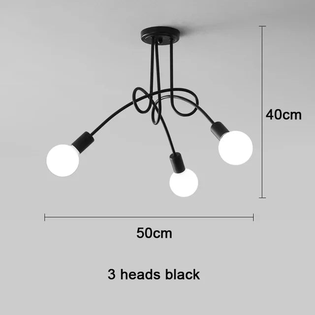 Lustre Chambre Adulte Doré — LED — Noir 5 ampoules