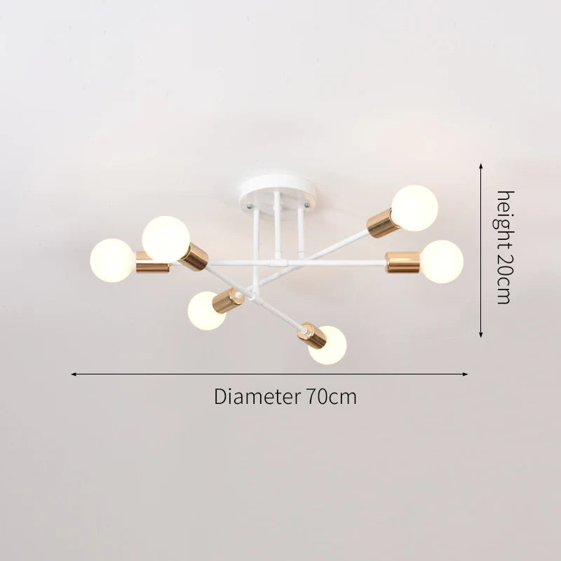 Lustre Industriel Bois et Métal — Salon