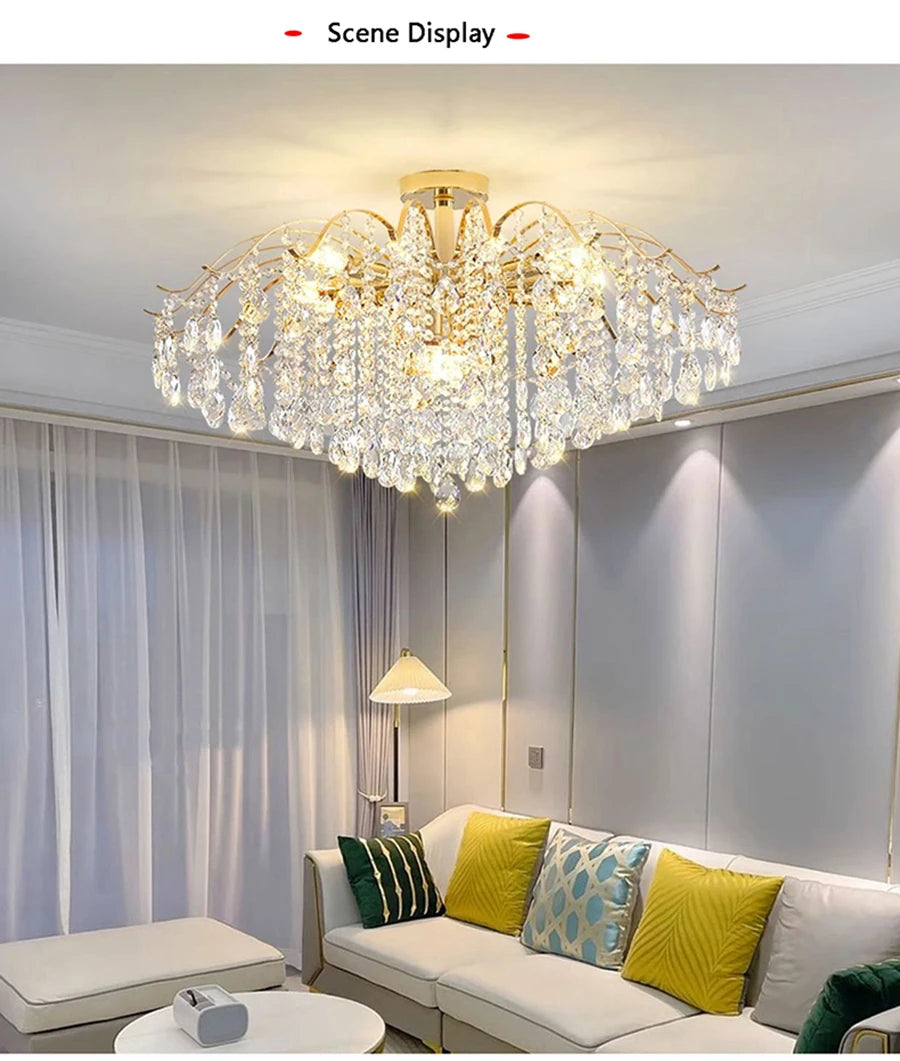 Lustre Baroque — Plafonnier LED Cristal