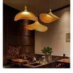 Suspension Rotin Japonaise Wabi Sabi 30cm - Lustre LED Naturel