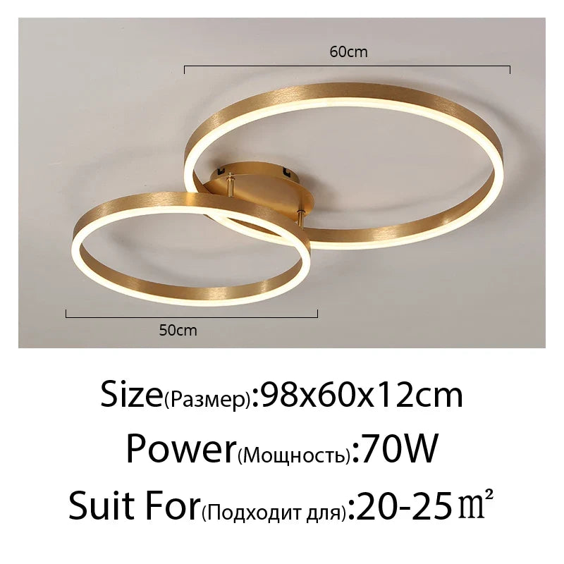 Lustre Chambre Ado — 3 anneaux 30 40 50cm