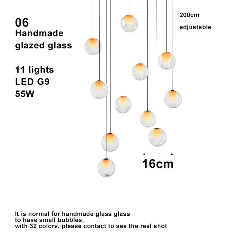 Lustre Design LED — Verre — 16 ampoules Applique murale