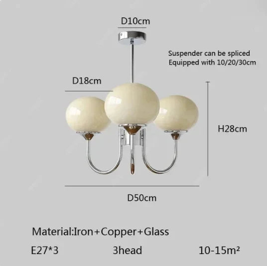 Lustre Chambre Adulte — LED — B argent 3 ampoules