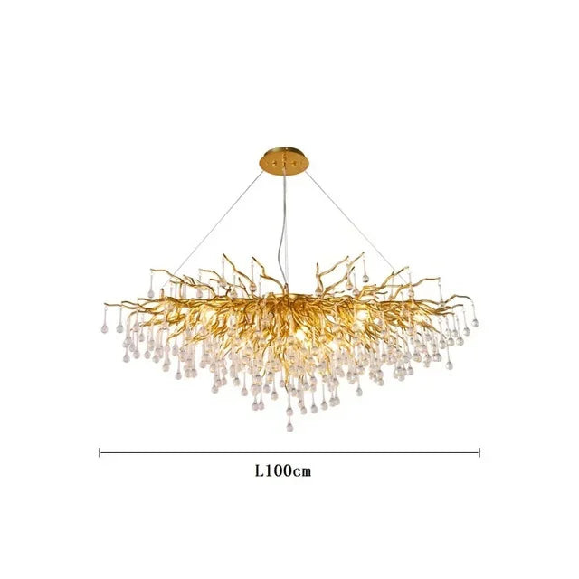 Lustre Araignée Design — Cristal — Plafonnier Longueur 100cm