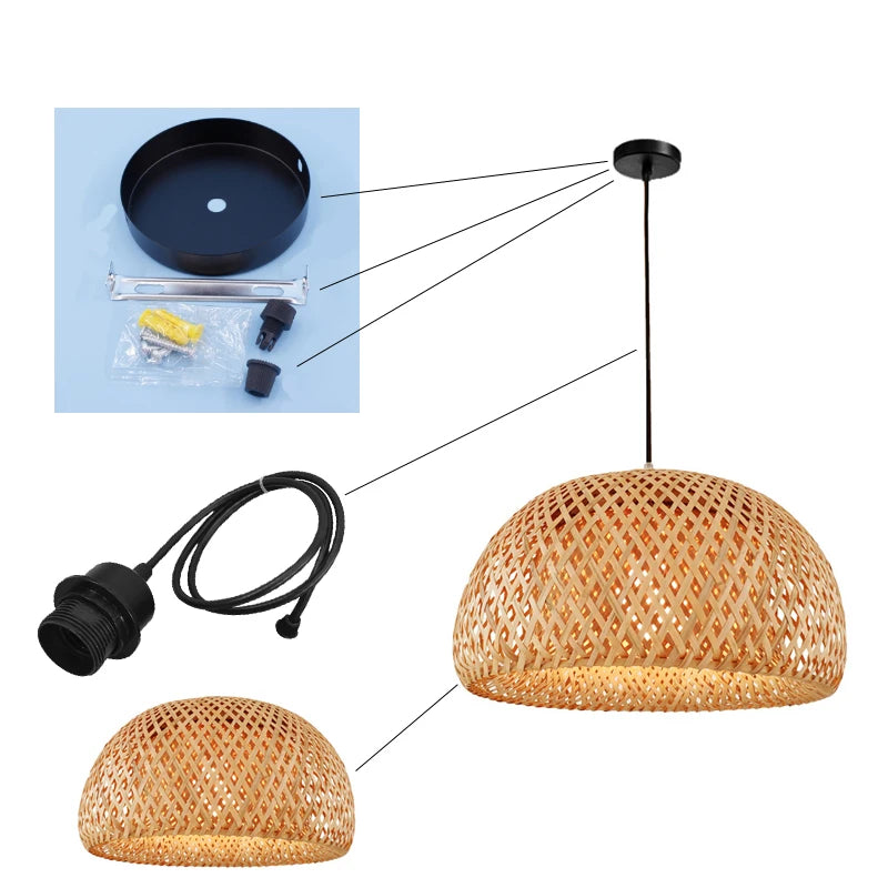 Suspension Bambou Artisanale LED - Lustre Design Naturel 2025