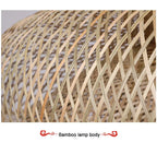 Suspension Bambou Tissé Main Rotin Naturel - Lustre LED 40 à 100cm