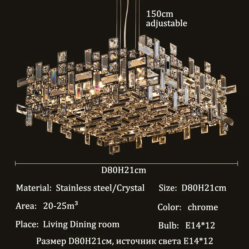 Lustre Salle à Manger Cristal — Métal