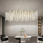 Lustre Cristal Ancien — Métal — Rond 76cm