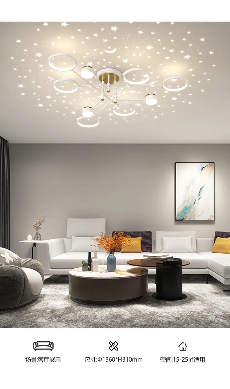 Lustre Moderne LED — Blanc