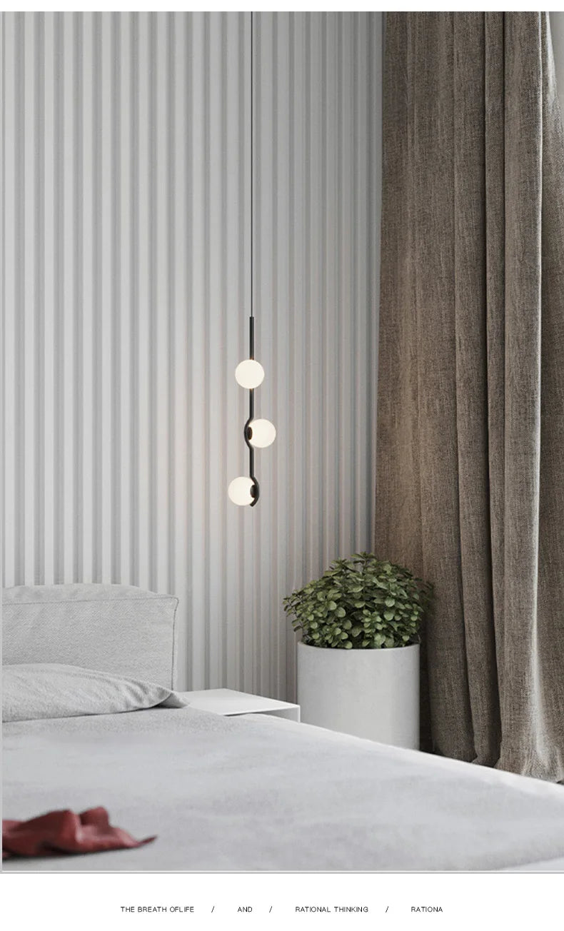 Lustre Noir Moderne — Verre