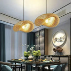 Lustre Bambou Tressé Artisanal Vintage LED - Suspension Naturelle