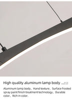 Lustre Arc LED Contemporain Dimmable — Cuisine et Restaurant — Design Épuré