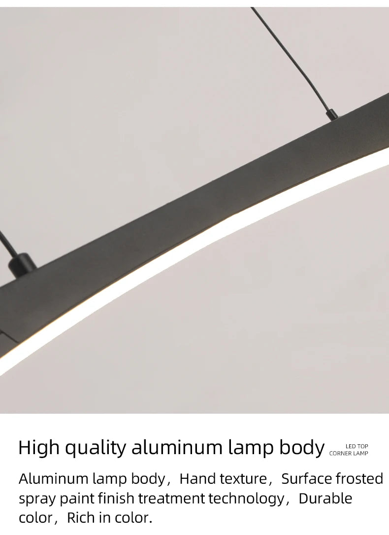 Lustre Arc LED Contemporain Dimmable — Cuisine et Restaurant — Design Épuré