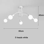 Lustre Chambre Adulte Doré — LED — Noir 5 ampoules