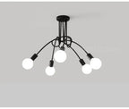 Lustre Chambre Adulte Doré — LED — Noir 5 ampoules