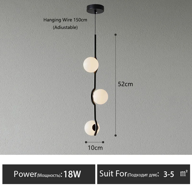 Lustre Noir Moderne — Verre