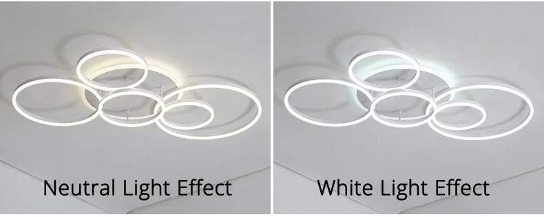 Lustre Blanc Moderne — doré 6 ampoules 108W