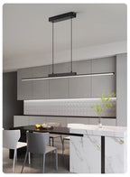 Lustre Salon Design Moderne Long — Salle à Manger et Cuisine — Minimaliste
