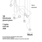 Lustre Design LED — Verre — 16 ampoules Applique murale