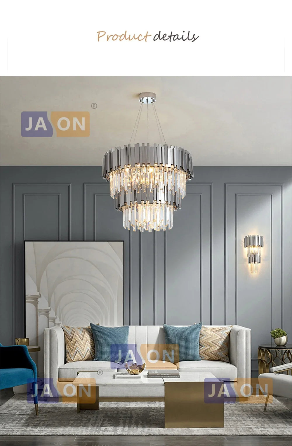 Lustre Cristal Design — Moderne — Oval 150cm