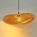Lustre Bambou Tressé Artisanal Vintage LED - Suspension Naturelle