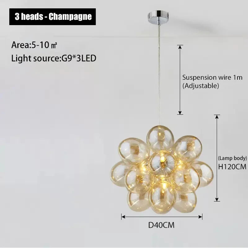 Lustre Design Salle à Manger — Nordique — 3 ampoules