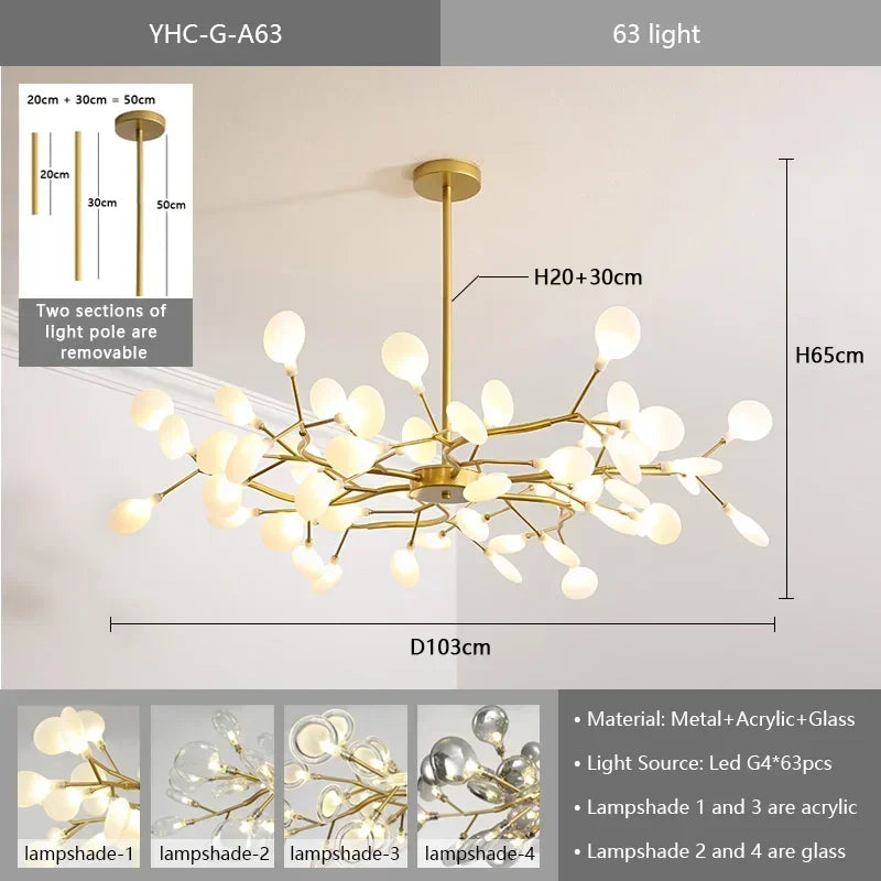 Lustre Araignée Design — Noir A 18 ampoules