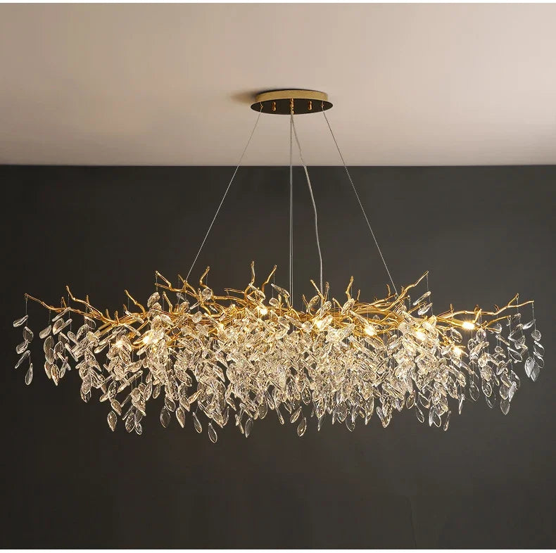Grand Lustre Salle à Manger — Cristal Grand Format — Rond 80cm