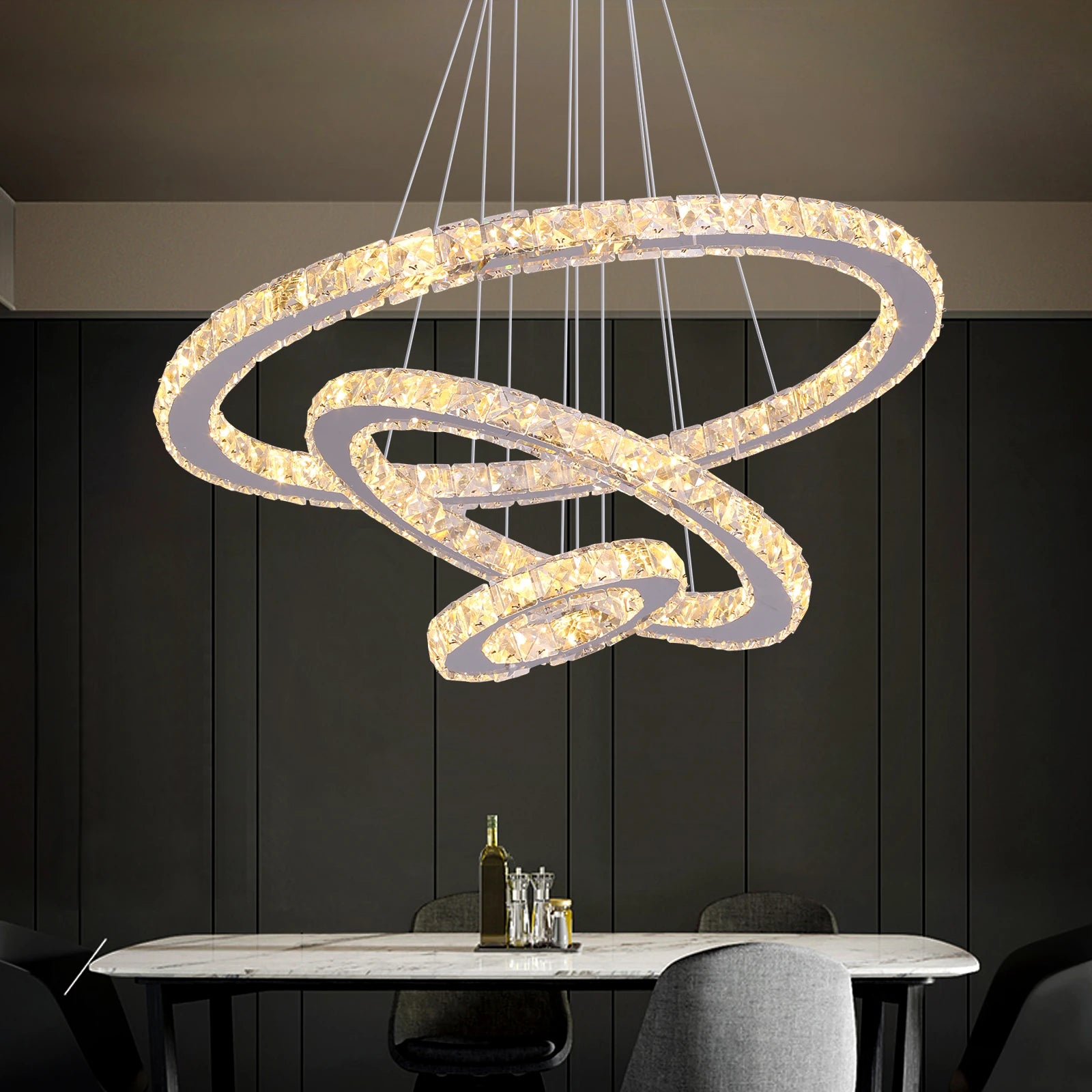 Lustre À Pampilles — Plafonnier LED Cristal
