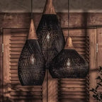 Suspension Rotin Wabi Sabi 40/50/60cm - Lustre LED Style Japonais