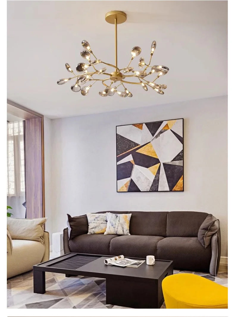 Lustre Fer Forgé — Lustre Branches LED