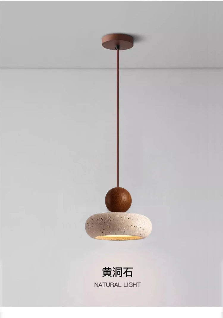 Suspension Pierre d'Agate Naturelle — Design Vintage Unique — Chambre et Restaurant