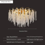 Lustre Cristal Ancien — Métal — Longueur 150cm