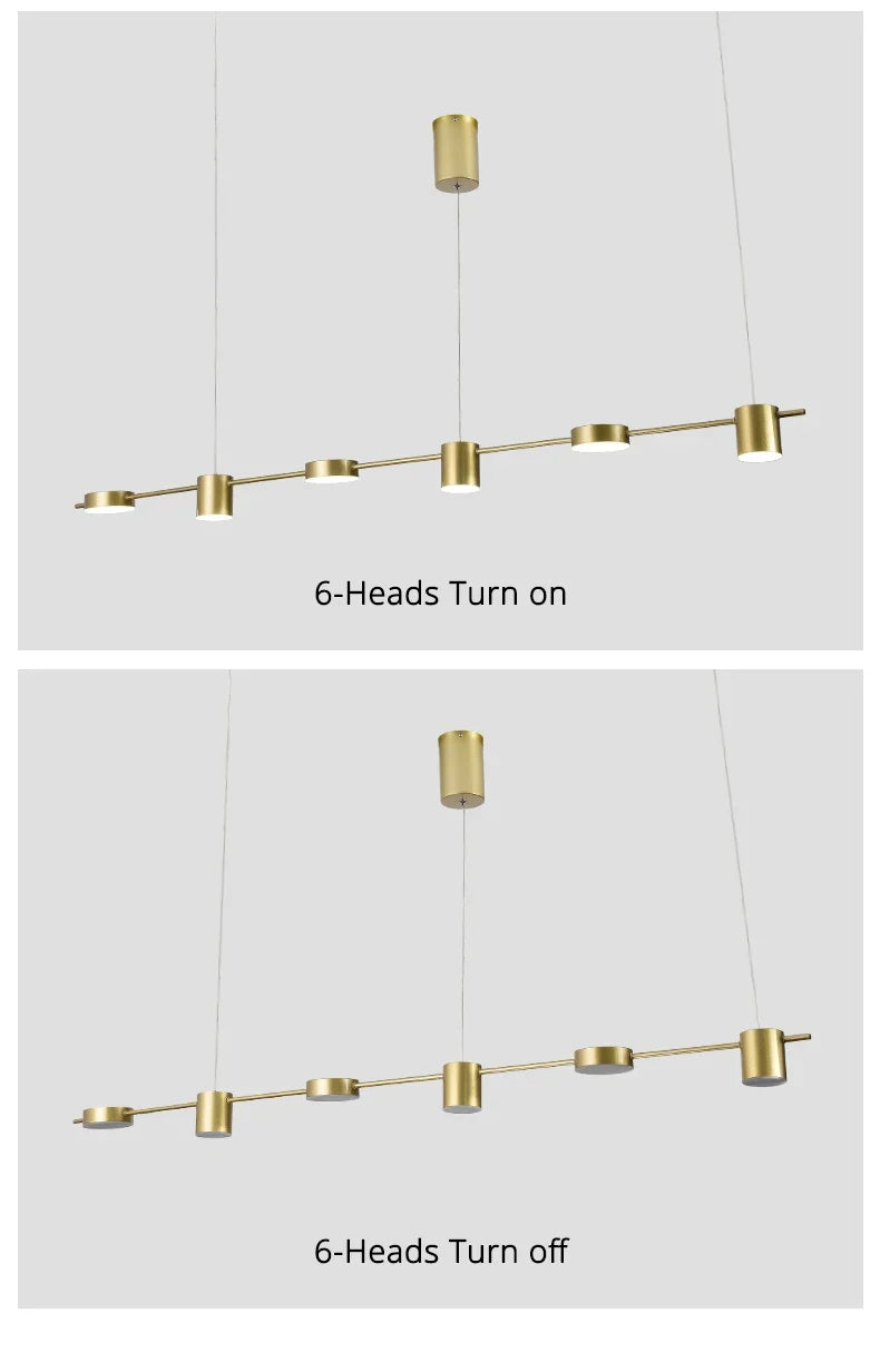 Lustre Chambre Ado — Noir — Doré S 6 ampoules 102cm