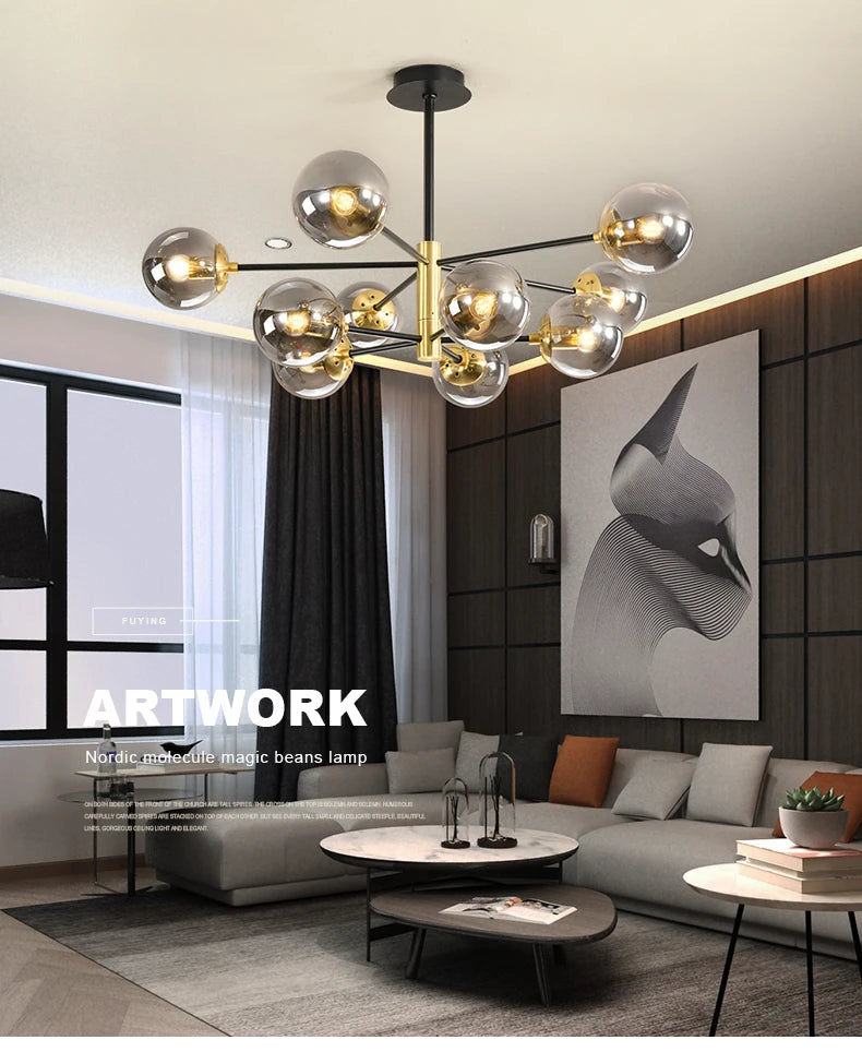 Lustre Boule En Verre — Plafonnier Boule Moderne