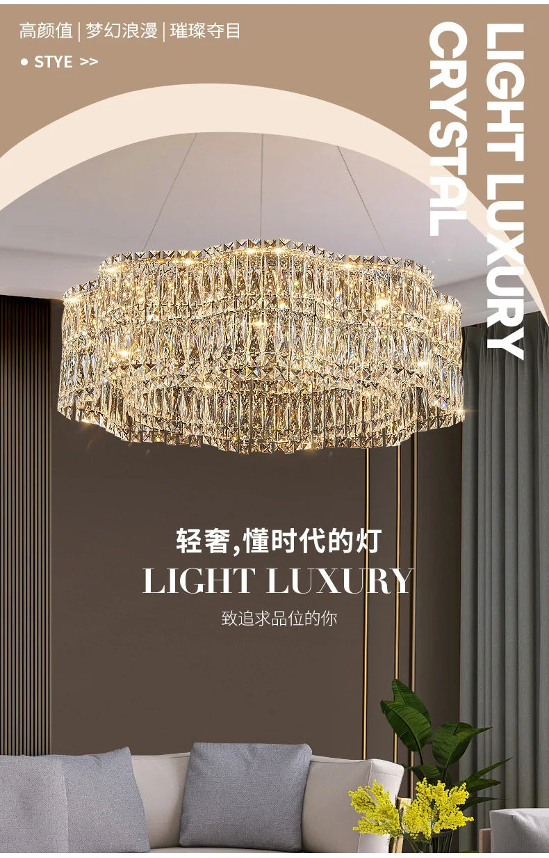 Lustre Salon Noir — Cristal