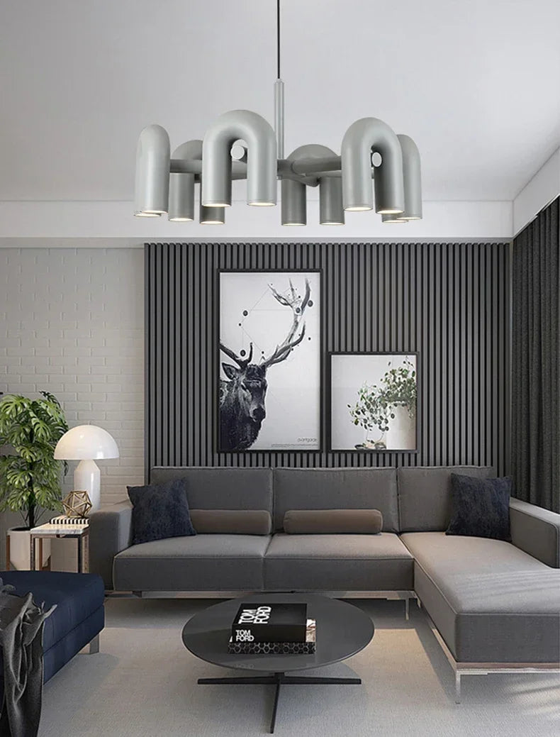 Lustre Salon Noir — Plafonnier Nordique Design