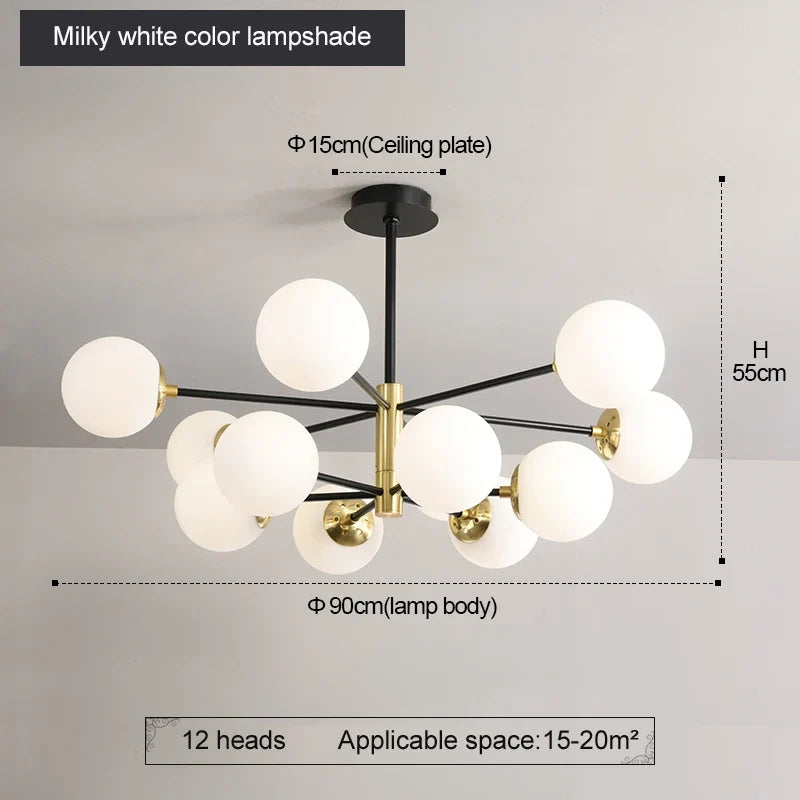 Lustre Boule Verre Design — Ambre Applique